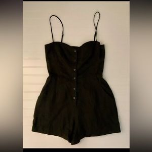Reformation Black Button Romper with Pockets Size 2 - Excellent Condition!
